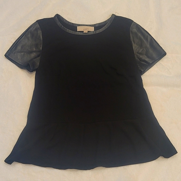 LOFT Black Peplum Top - Picture 2 of 3